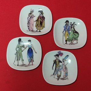 VTG Porcelaine Limoges Made in France Mini Plate 3" Set of 4
